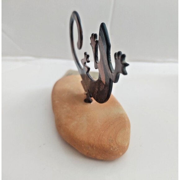 Lazart Texas USA Copper double sided Story Gecko Lizard on Sandstone Base - Picture 4 of 15